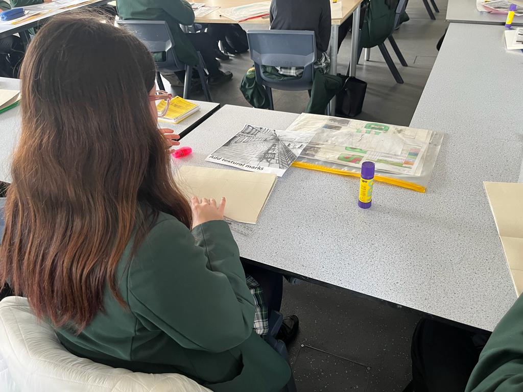 Y9 working on their Built Environment project