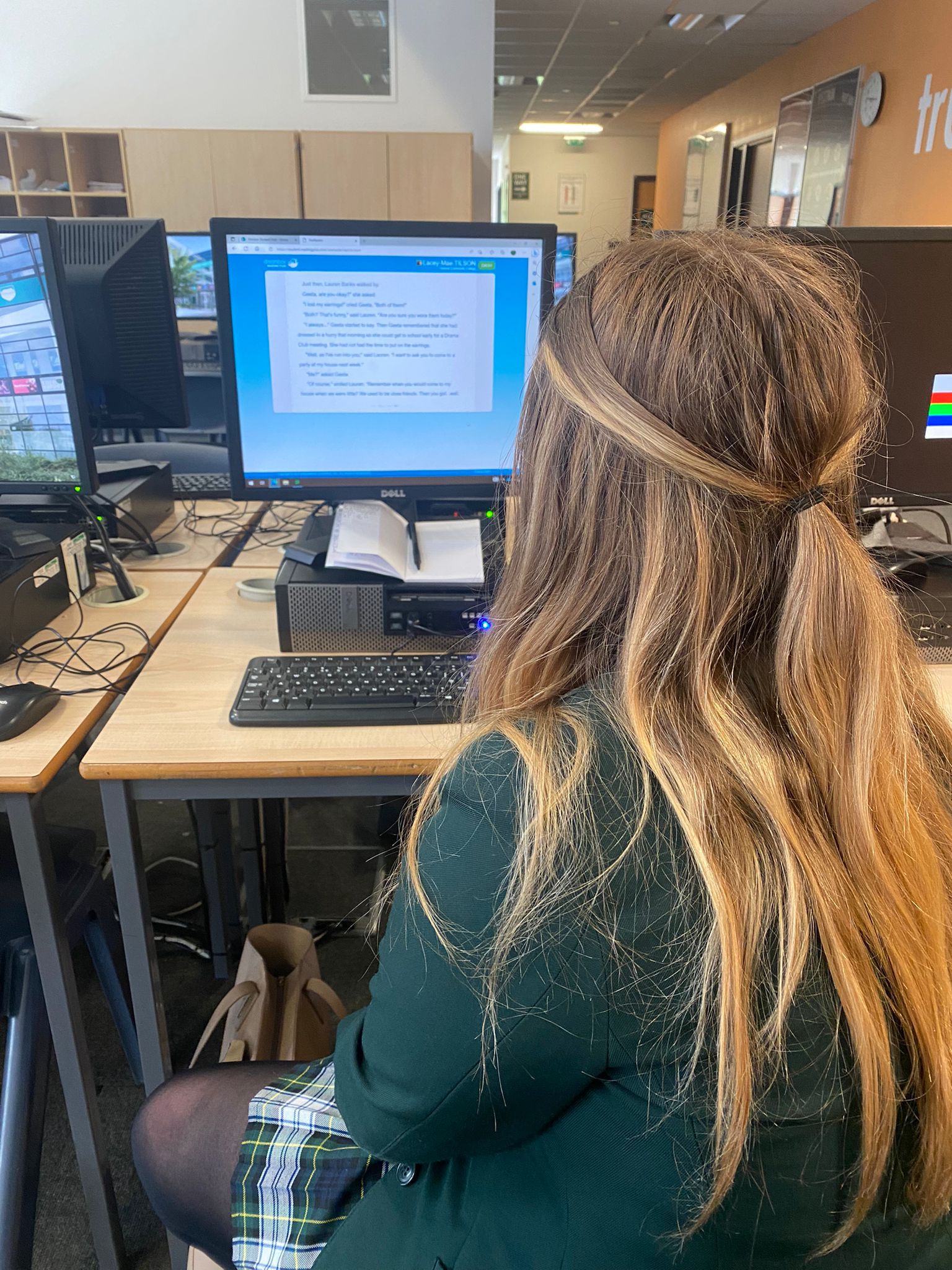 Y7 students engaged in their reading interventions