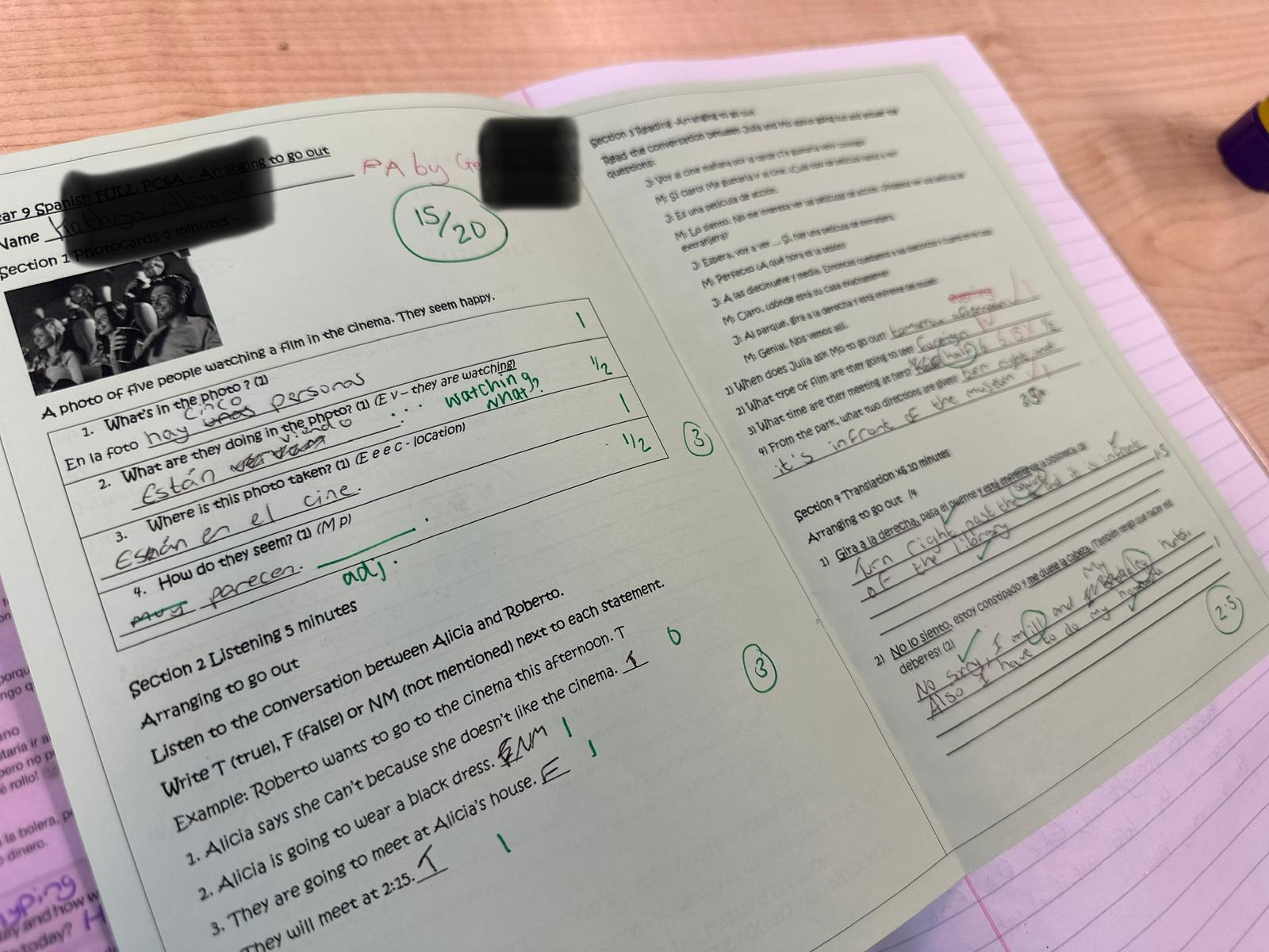 Great quality independent feedback work in French