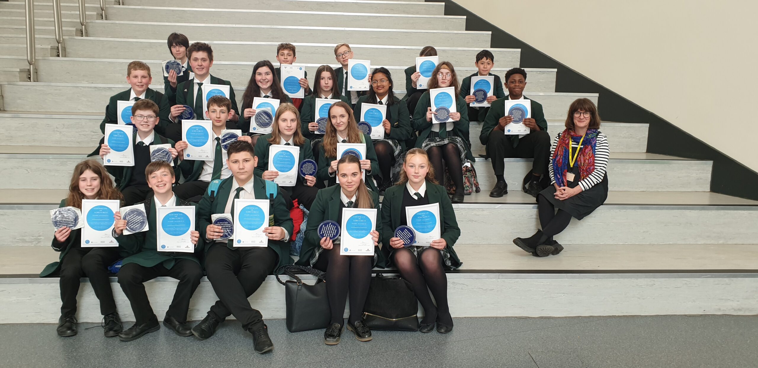 Students who took part in Blue Plaque Project with Barnsley Council