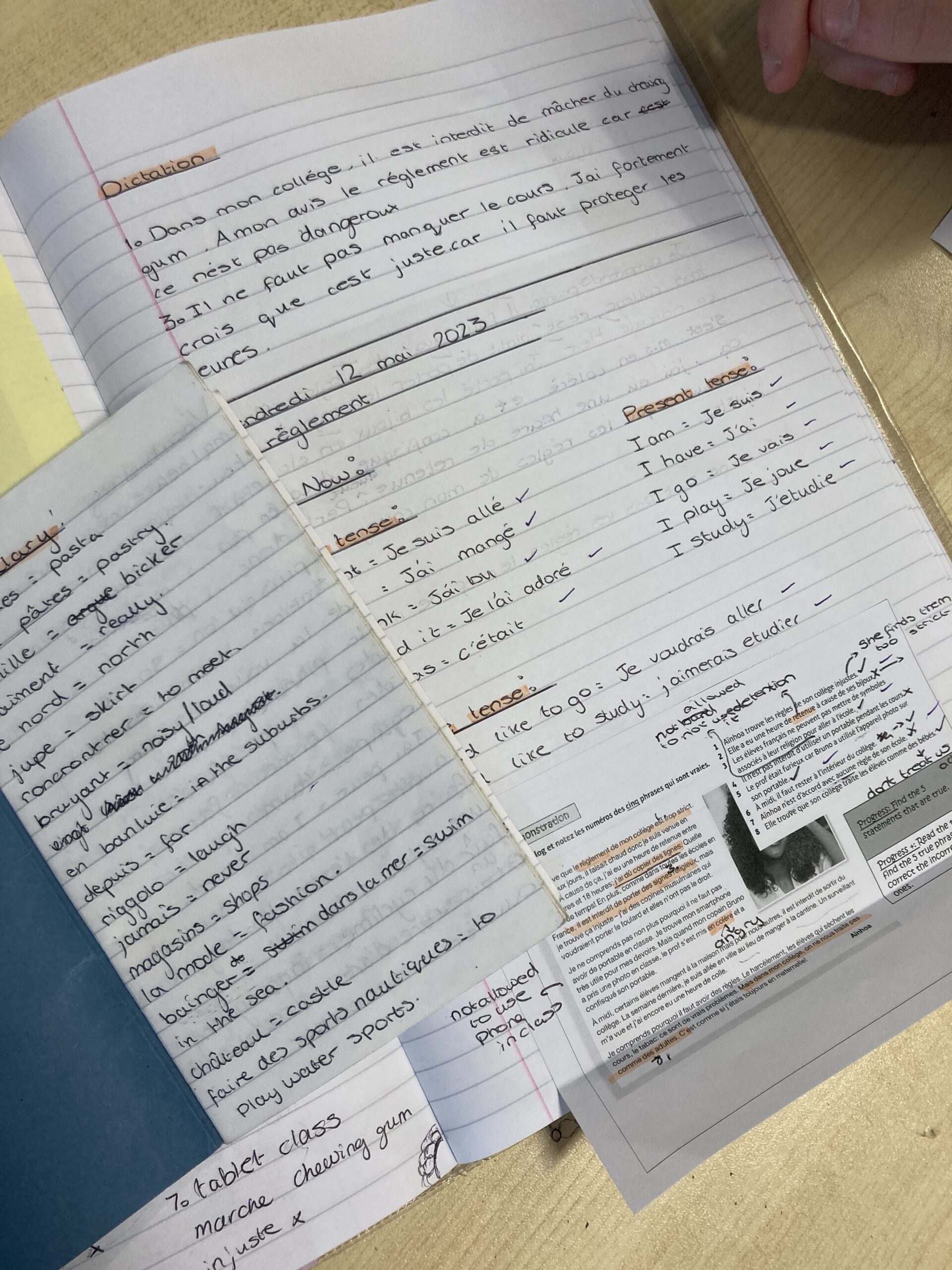 Linguists practising vocabulary and completing challenging comprehensions