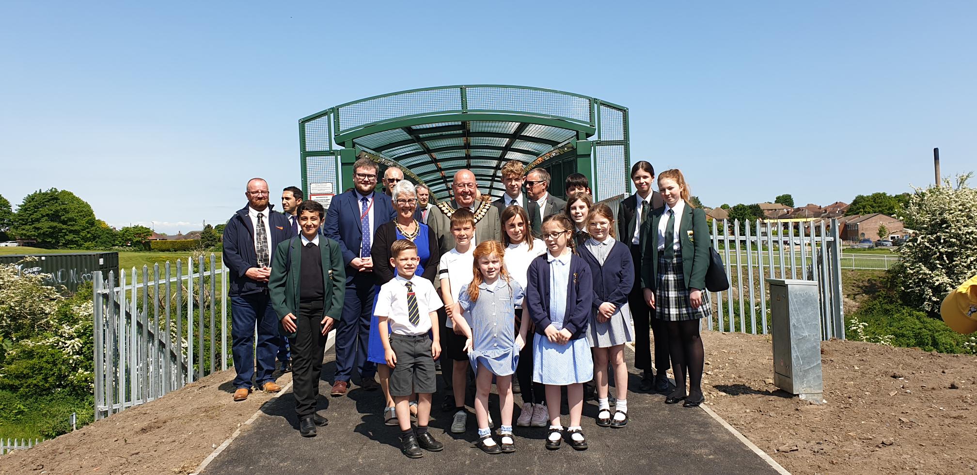 Six of our Y8 student ambassadors were invited to attend the official opening of the new footbridge at Penny Pie Park