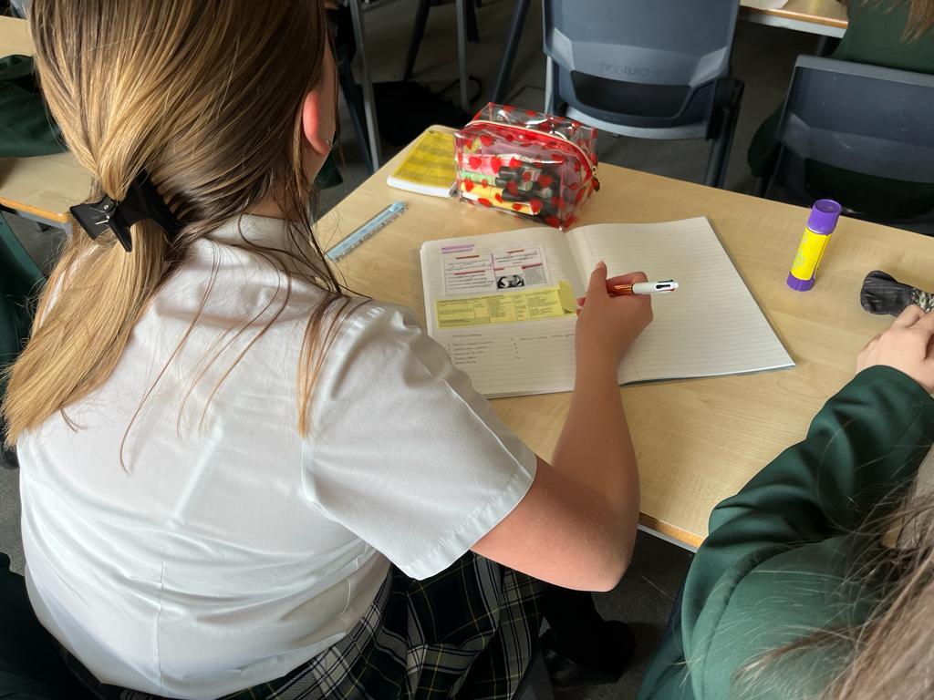 Students engaged in Spanish listening activities
