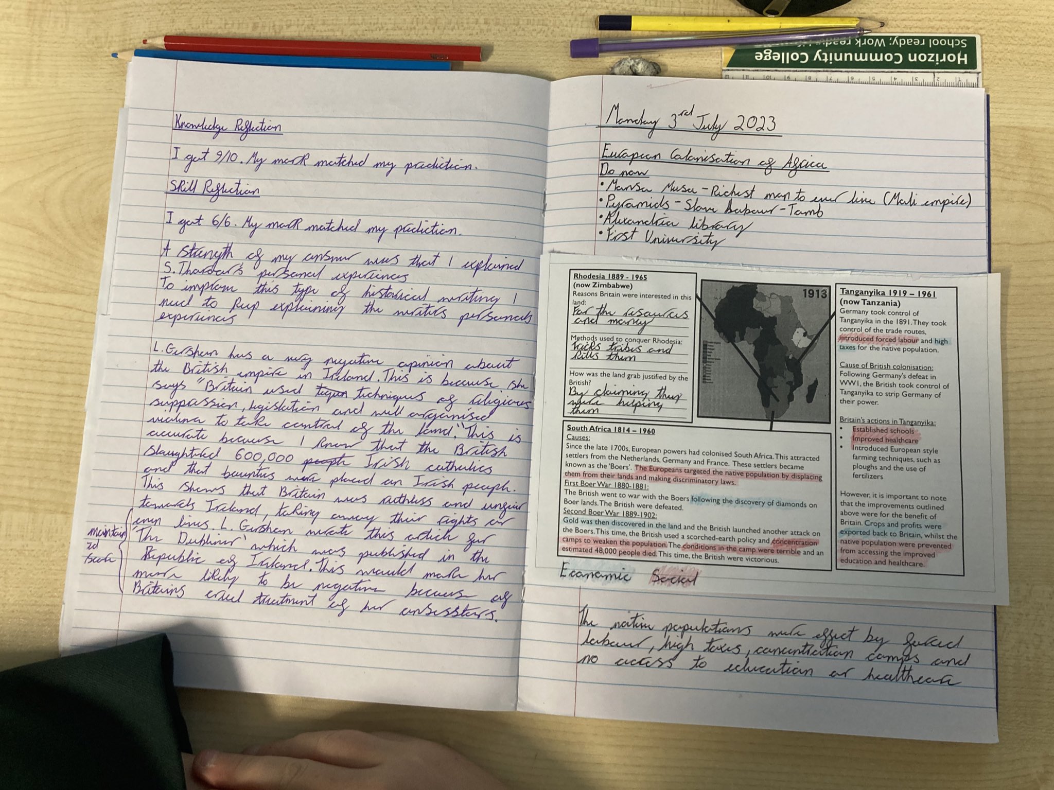 15. Y8 Historians learning about social and economic consequences
